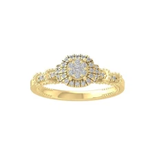 0.325Ct Lab Grown Diamond 10K Yellow Gold Composite Ring Size 8 for Women 2.93gm