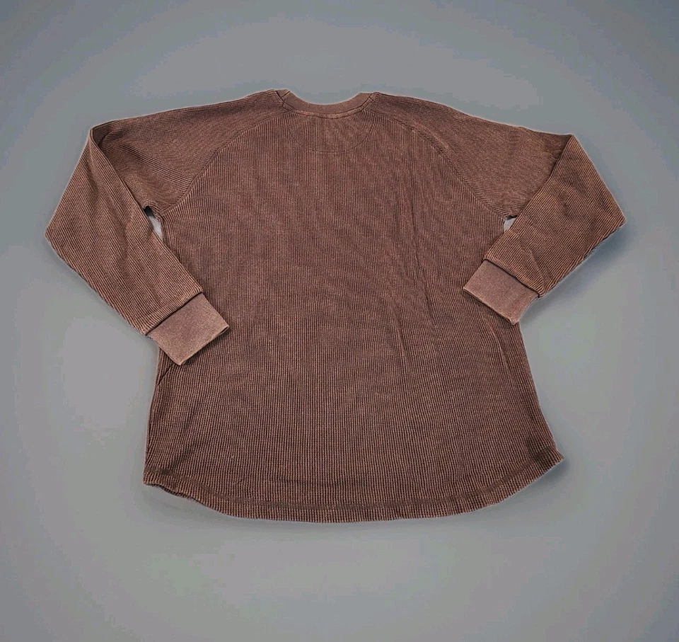 Camiseta KANGOL x Para Hombre Ropa de Trabajo Tejido Waffle L/S Marrón/Talla Profunda Mediana Nueva con Etiquetas  Foto 2 de 4