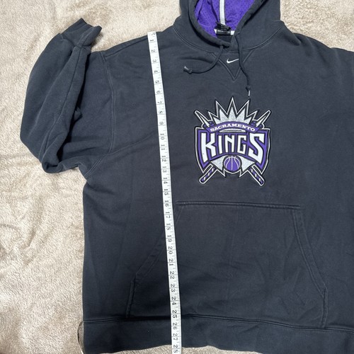 VTG SACRAMENTO KINGS NIKE CENTER SWOOSH HOODIE SWEATSHIRT ADULT XL BLACK Y2K - Picture 6 of 7
