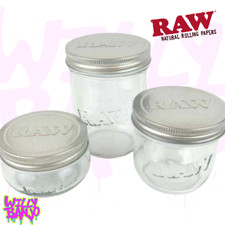 RAW Glass Mason Storage Jar  Airtight Smell Proof Herb Container  6oz 10oz 16oz