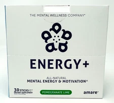 Amare Global Energy+ Pomegranate Lime Flavor 30 Sticks - New! EXP 6/2026