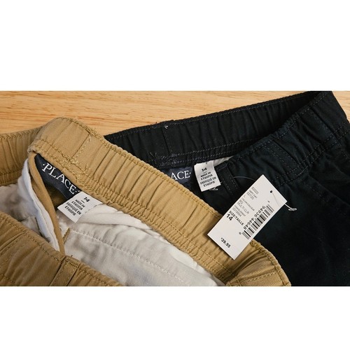 NWT Children's Place Boy's Pull On Relaxed Straight Chino Pants 2-Pack Sz 14 - Picture 4 of 6