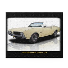 Stunning 1969 Oldsmobile Cutlass 442 Convertible Temp Puzzle 120 pcs   