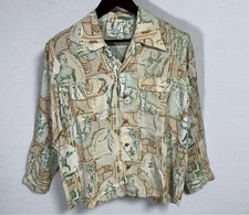 Sun Surf 90s Rayon Open Collar Shirt Mens M Vintage Hawaii Beachwear