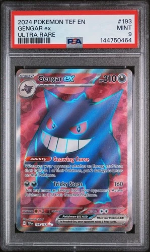 PSA 9 Gengar ex 193/162 Temporal Forces Ultra Rare Pokemon Card 2024