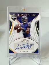 2019 Panini Limited - Limited Ink Lamar Jackson #LI-LJ Spotlight Gold /7 Auto