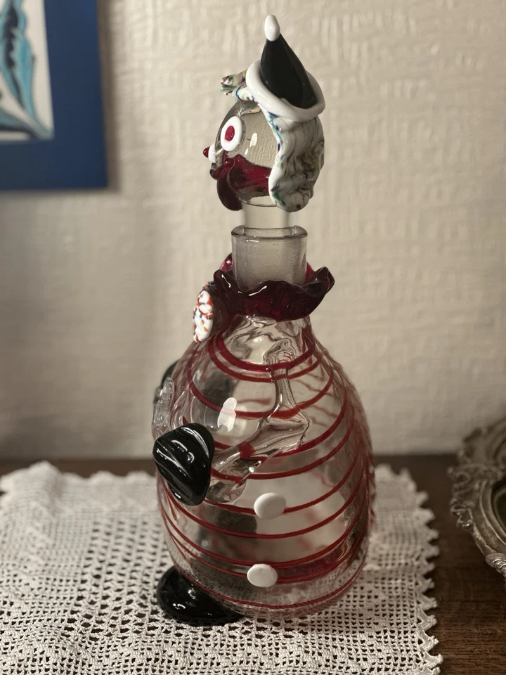 Murano Style Hand Blown Glass Clown Decanter Bottle Stopper Figurine 29cm 1.71kg - Image 2 of 4