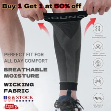 Calf Compression Sleeve Ankle Brace Leg Support Socks Foot Fasciitis Pain Relief