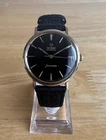 Gold Plated Vinateg Omega Seamaster Gloss Black Dial -12 Month Warranty
