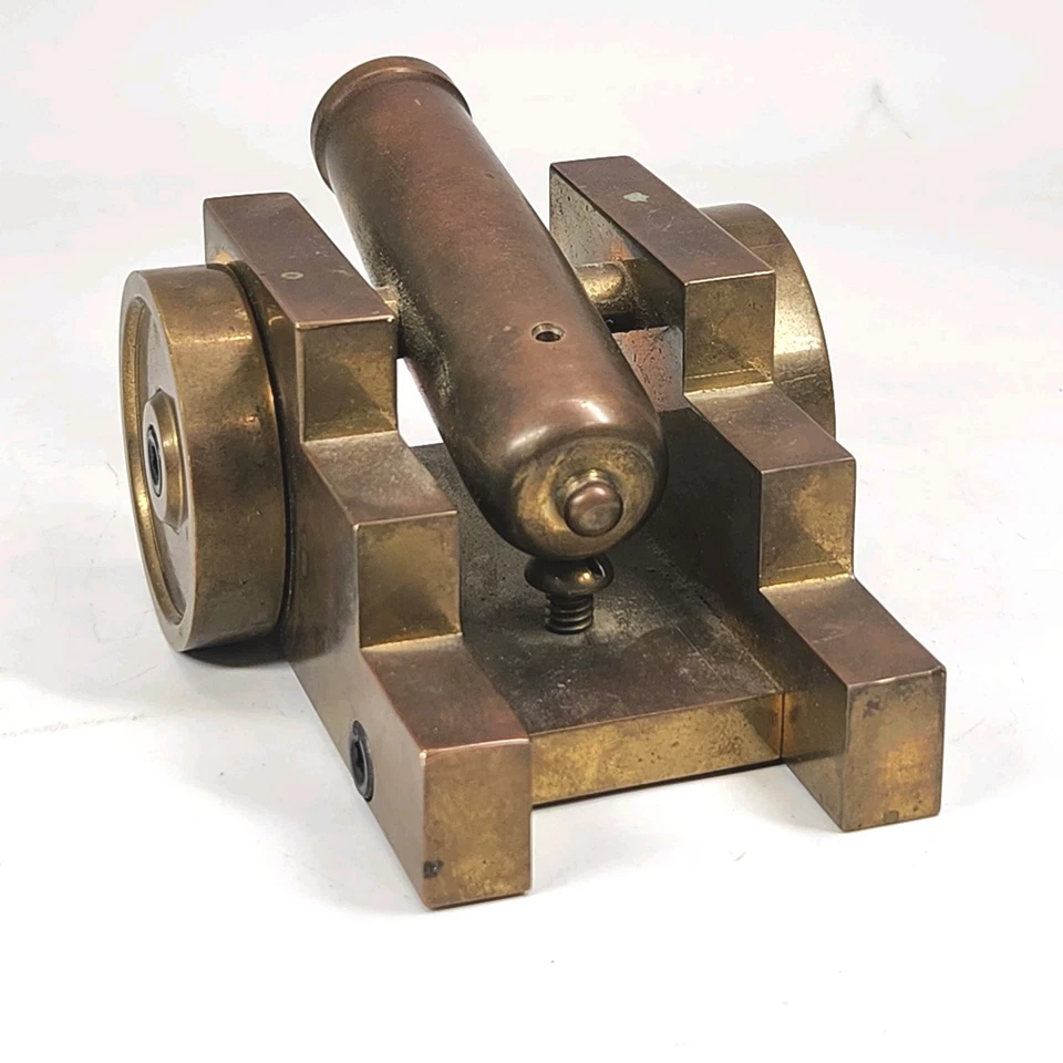 Canhão antigo em miniatura de latão maciço feito à mão brinquedo escala militar 4 lb 15,5 oz - Imagem 4 de 4