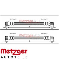 2X Bremsschlauch Metzger 4114667 2 BremsschläUche Rechts Links Vorne