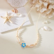 Collana Conchiglia Trendy Con Design Tessuto Regolabile per Donna Alla Moda