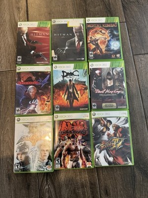 XBOX 360 Video Game Bundle 9 Games CLASSICS. TESTED Clean discs. READ DMC Hitman