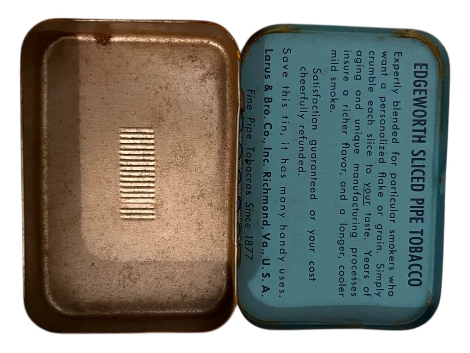 Caja de lata de tabaco vintage Edgeworth pipa en rodajas extra alta calidad Foto 3 de 3