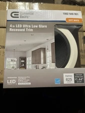 4 Pack - Commercial Electric 4" LED Ultra Low Glare Recessed Trim Light  - New!