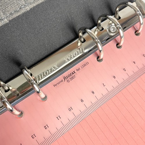 Filofax Urban Personal Organiser Grey Black Fabric Leather - Picture 7 of 13