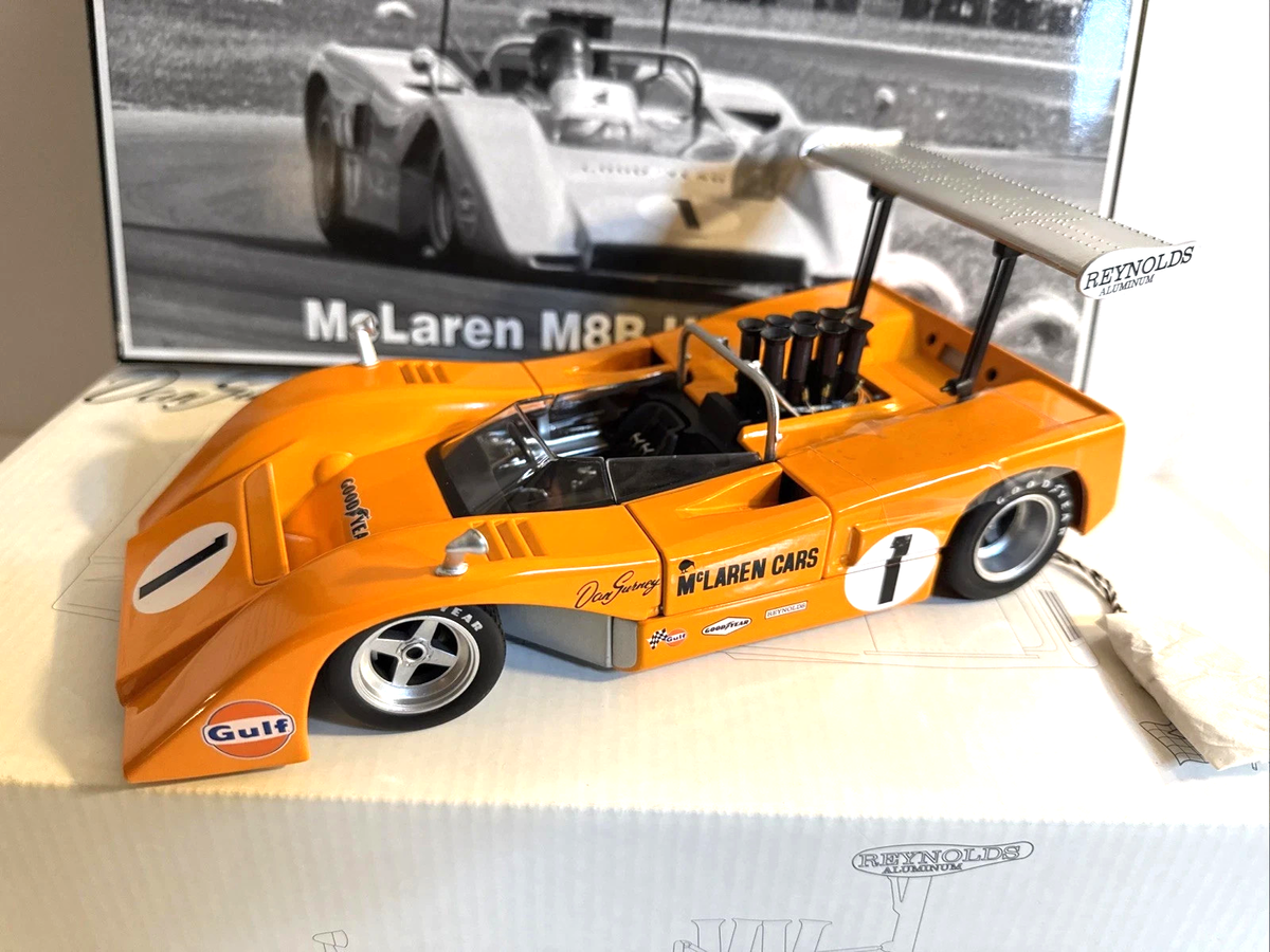 GMP Dan Gurney 1970 Can Am McLaren M8B High Wing Race Car #1 1:18