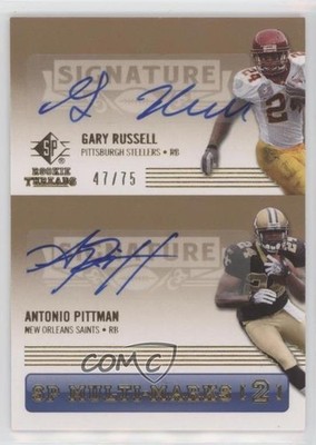 2007 SP Rookie Threads Multi-Marks 2 47/75 Gary Russell Antonio Pittman Auto h8k