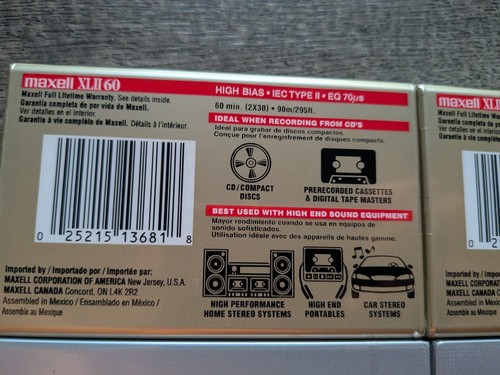 4 NEW MAXELL XLII 60 High-Bias Type II & ToneMaster Blank Cassette Tapes Sealed - Picture 5 of 7