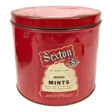 Sexton Anise Mints Candy Store Advertising Tin John Sexton Co Chicago IL VTG