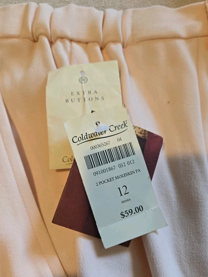 Calça Moleskin Coldwater Creek 2 Bolsos Rosa Claro Tamanho 12 Feminina - Imagem 2 de 2