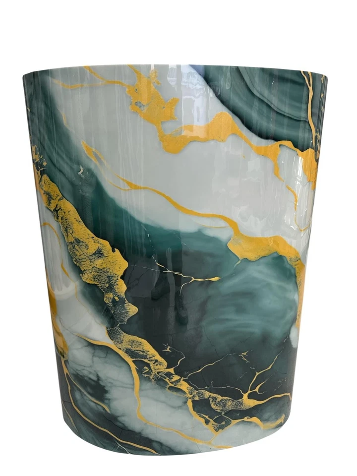 Pannello decorativo Adesivo in PVC Effetto Marmo Verde Bianco e Oro 1,20 x 3 mt - Immagine 2 di 4