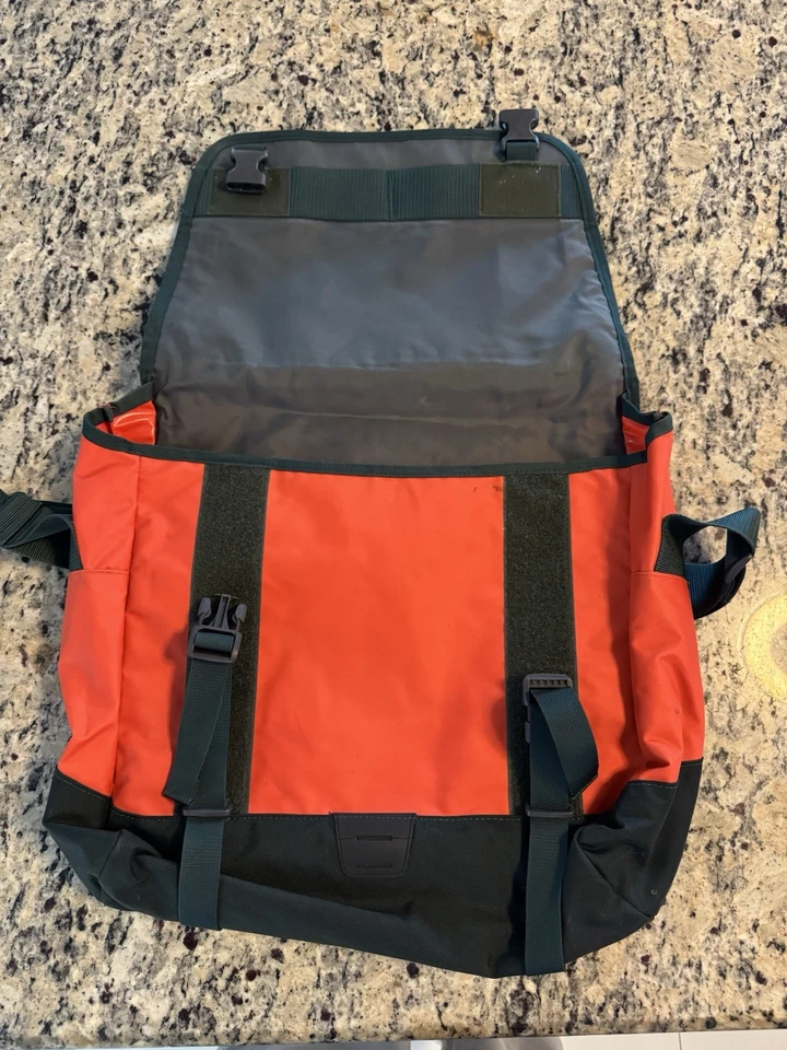 North Face оранжевый темно-зеленый Messenger наплечная сумка через плечо унисекс - Изображение 3 из 4