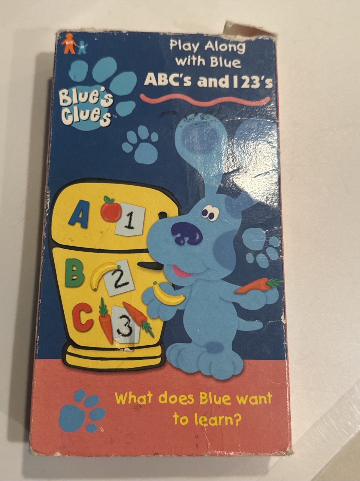 Blues Clues Play Along With Blue ABC's and 123's VHS Tape Kids Cartoon Movie