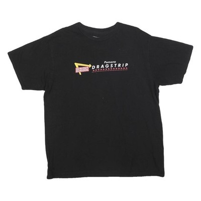 IN-N-OUT BURGER Herren Schwarzes Pomona Dragstrip Grafik T-Shirt L Kurzarm Crew