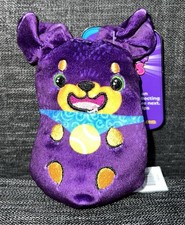 NWT Dogs vs Squirls Bean Plush VINNIE 003 Purple Dog Stuffed Toy