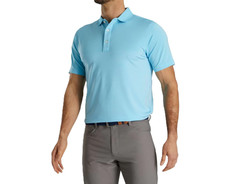  71 FootJoy Men's Engineered Pin Stripe Golf Polo-Light Blue/White - Large -New