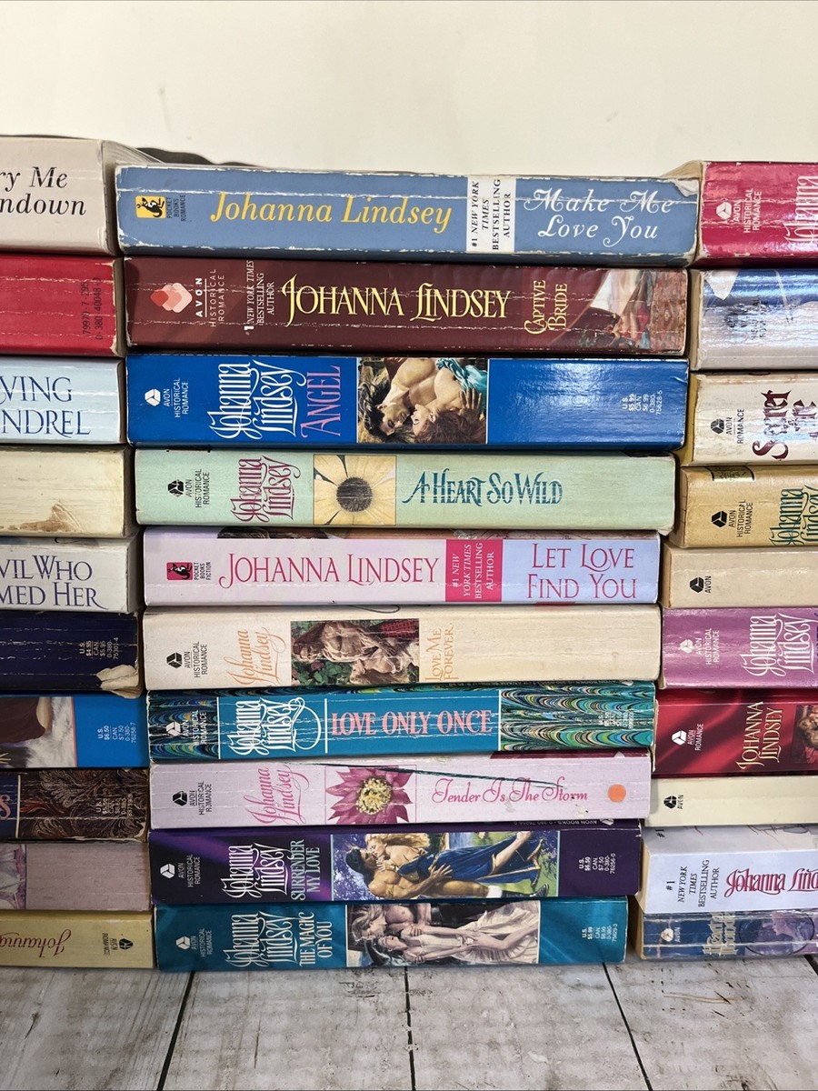 VTG Lot Of 30 Johanna Lindsey Historical Romance Books Stepback
