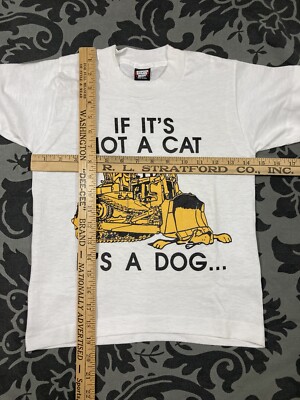Vtg If It's Not A Cat It's A Dog Kids Youth T Shirt Caterpillar