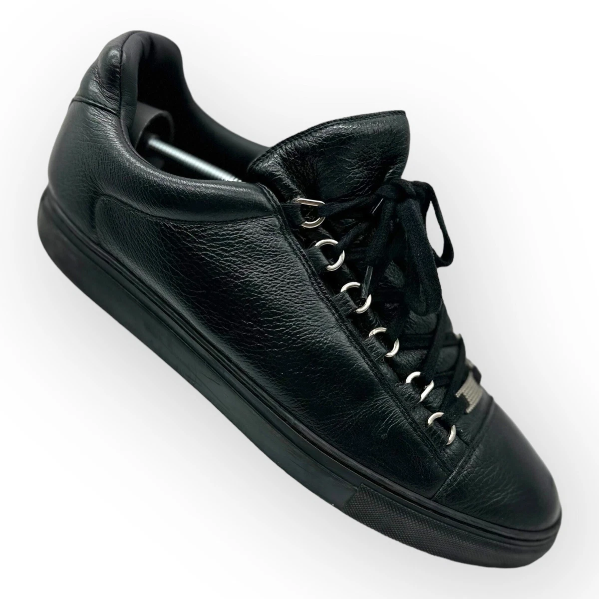 Balenciaga 565558 Arena Lol Mens Black Leather Trainers Size Uk 9