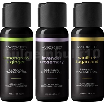 Wicked Sensual Ultra Smooth Long Lasting Seductively Scented Massage Oil 4 oz