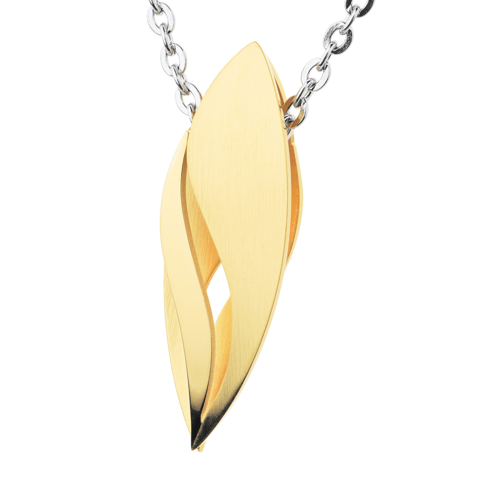 Ernstes Design Anhänger 26mm - Edelstahl Vergoldet Matt Und Gekratzt