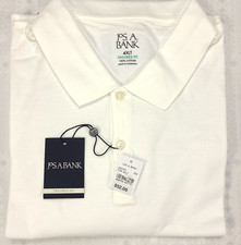 Jos A Bank Polo Shirt 4XL 4XL Tall Pique Cotton Tailored Fit NEW NWT White 034