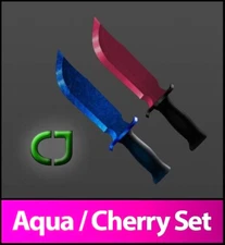 Roblox Murder Mystery 2 MM2 Aqua Cherry Knife Set