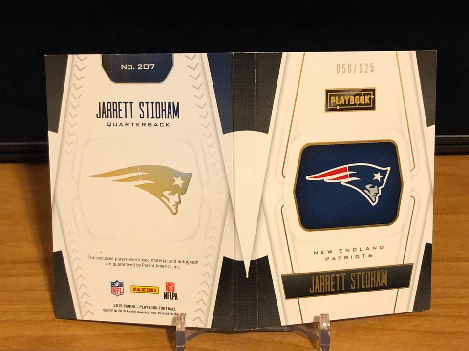 2019 Playbook Jumbo Patch NFL 100 Jarrett Stidham Autograph Rookie #58/125 WOW - Image 2 of 2