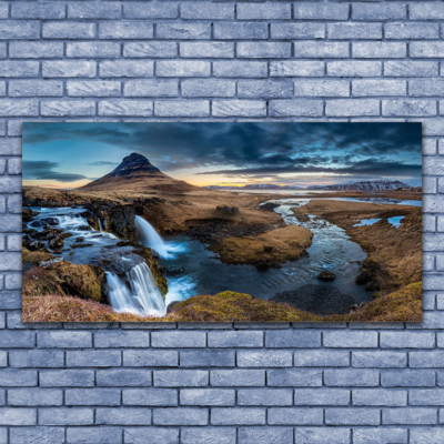 Tableau cascade : paysage tropical, décoration murale exotique