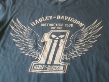 HARLEY DAVIDSON MOTORCYCLE CLUB T-Shirt Navy Blue Size Large Made in USA