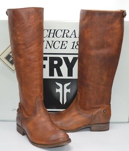 frye melissa button back zip cognac