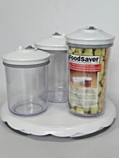 3 FoodSaver SNAIL Vacuum Canister Container Jars 1 qt, 50 & 25 oz