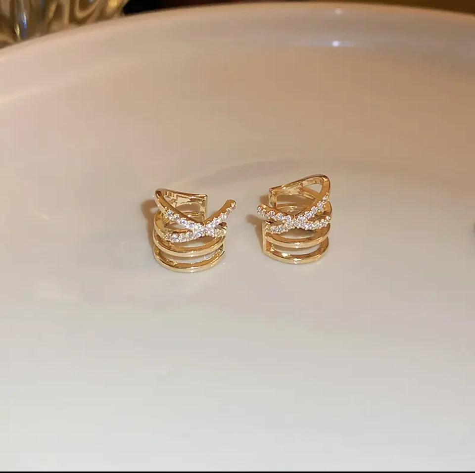 Pendientes de una pieza perla oreja alambre envoltura diseño oreja hueso brazalete clip para mujer AU Foto 2 de 4