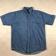 Premier International 2 pocket short sleeve denim shirt XL