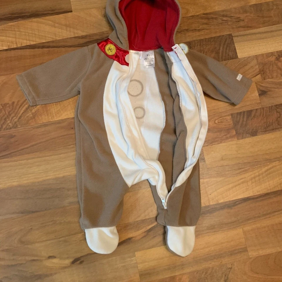 Bebé Ciervo Traje de Nieve Navidad Reno Marrón Invierno Abrigo Mameluco Disfraz 0/3 M Foto 3 de 4