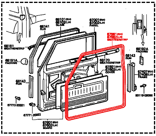 Toyota Land Cruiser Fj40 1974-1986 OEM Genuine Front Door