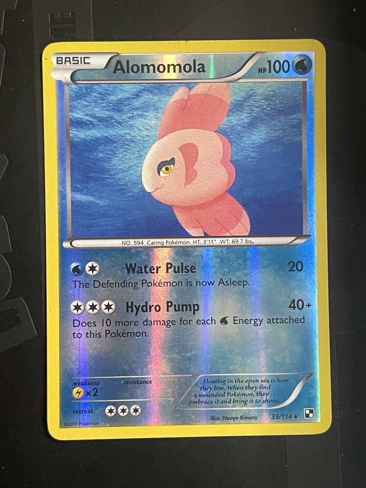 Pokémon TCG Alomomola Black & White 39/114 Reverse Holo Rare LP
