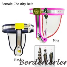 Y-type Bondage Stainless Steel Female Chastity Belt Plug Double Cables Devices