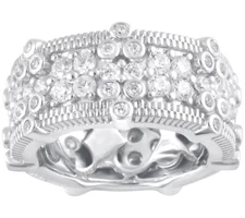 2 5/8 cttw CZ Judith Ripka 925 Sterling Silver Eternity Ring for Women